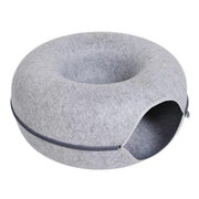 PETNEST Felt Donut Tunnel Bed with Top Opening