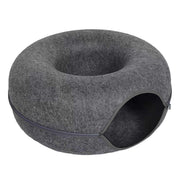 PETNEST Felt Donut Tunnel Bed with Top Opening