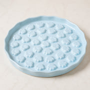 PETNEST Ceramic Bowl — Sky blue paw-pattern product view