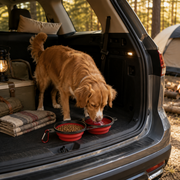 PETNEST collapsible dog travel bowl used during a camping road trip