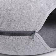 Felt Donut Tunnel Bed with Hole — Light Gray 60 cm components and second product view