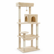 Five-Level Cat Tower — Beige 143 cm on a white background