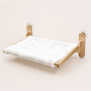 PETNEST Foldable Wooden Window Perch — Fleece Pure White Large product view