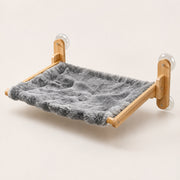 PETNEST Foldable Wooden Window Perch — Fleece Soft Grey Large product view