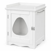 Hidden Litter Box Cabinet — White on a white background