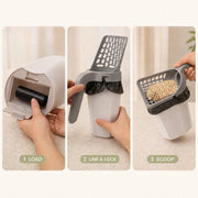 PETNEST Litter Scoop and Bag-Holder System — Load, Line and Lock, Scoop