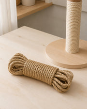 Natural Sisal Replacement Rope — 20 m / 6 mm in a warm neutral home setting