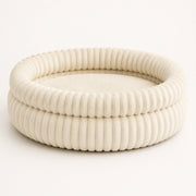 Ribbed Plush Bolster Bed — Cream Large components and second product view