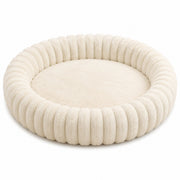 Warm Ribbed Donut Bed — Beige Large 60 cm on a white background