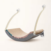 PETNEST light-gray window hammock with corrugated scratcher — product view