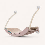 PETNEST lotus-root-pink window hammock with corrugated scratcher — product view